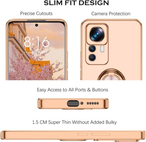 ETUI POKROWIEC DO XIAOMI 12T PRO KREMOWE SILIKONOWE PLECKI +PIERŚCIEŃ ETUI POKROWIEC DO XIAOMI 12T PRO KREMOWE SILIKONOWE PLECKI +PIERŚCIEŃ
