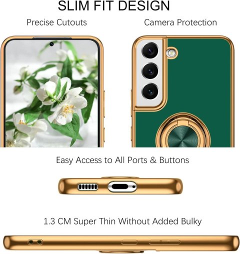 ETUI POKROWIEC DO SAMSUNG GALAXY S22 CASE ZIELONE ZŁOTE PLECKI +RING SM-S90 ETUI POKROWIEC DO SAMSUNG GALAXY S22 CASE ZIELONE ZŁOTE PLECKI +RING SM-S90