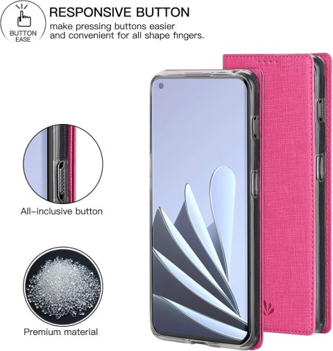 ETUI Z KLAPKĄ DO ONEPLUS 10 PRO CASE RÓŻOWY PREMIUM TEKSTURA MATERIAŁU ETUI Z KLAPKĄ DO ONEPLUS 10 PRO CASE RÓŻOWY PREMIUM TEKSTURA MATERIAŁU
