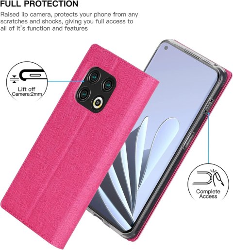 ETUI Z KLAPKĄ DO ONEPLUS 10 PRO CASE RÓŻOWY PREMIUM TEKSTURA MATERIAŁU ETUI Z KLAPKĄ DO ONEPLUS 10 PRO CASE RÓŻOWY PREMIUM TEKSTURA MATERIAŁU