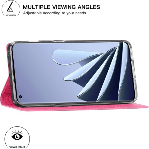 ETUI Z KLAPKĄ DO ONEPLUS 10 PRO CASE RÓŻOWY PREMIUM TEKSTURA MATERIAŁU ETUI Z KLAPKĄ DO ONEPLUS 10 PRO CASE RÓŻOWY PREMIUM TEKSTURA MATERIAŁU