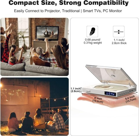 ODTWARZACZ MINI DVD HDMI 1080P WYJŚCIE AV SYSTEM NTSC/PAL PILOT STOJAK ODTWARZACZ MINI DVD HDMI 1080P WYJŚCIE AV SYSTEM NTSC/PAL PILOT STOJAK