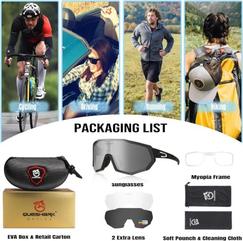 OKULARY SPORTOWE POLARYZOWANE ROWEROWE MTB BIEGANIE KOLARSTWO CZARNE OKULARY SPORTOWE POLARYZOWANE ROWEROWE MTB BIEGANIE KOLARSTWO CZARNE