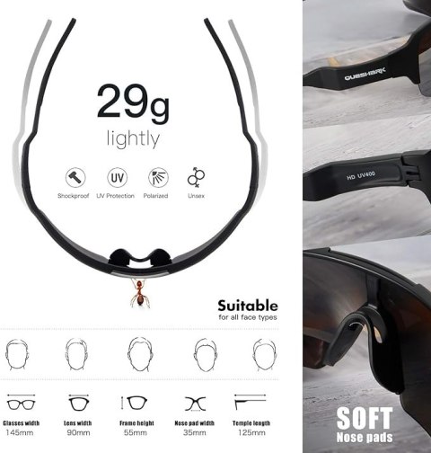 OKULARY SPORTOWE POLARYZOWANE ROWEROWE MTB BIEGANIE KOLARSTWO CZARNE OKULARY SPORTOWE POLARYZOWANE ROWEROWE MTB BIEGANIE KOLARSTWO CZARNE