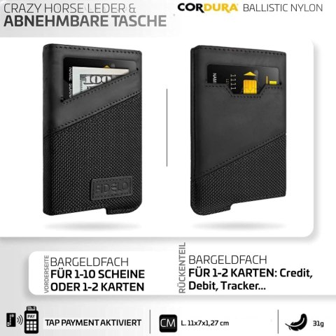 PORTFEL MĘSKI FIDELO CZARNY ETUI NA KARTY KLIPSY BLOKADA RFID PORTFEL MĘSKI FIDELO CZARNY ETUI NA KARTY KLIPSY BLOKADA RFID