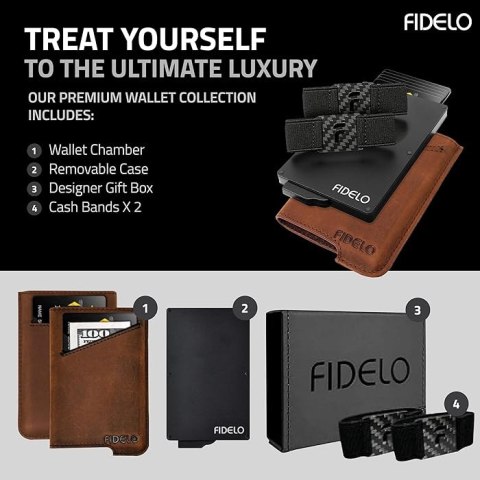 PORTFEL MĘSKI FIDELO SKÓRZANY BRĄZOWY ETUI NA KARTY KLIPSY BLOKADA RFID PORTFEL MĘSKI FIDELO SKÓRZANY BRĄZOWY ETUI NA KARTY KLIPSY BLOKADA RFID