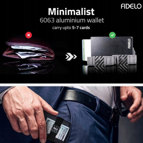 PORTFEL MĘSKI FIDELO SKÓRZANY SZARY ETUI NA KARTY KLIPSY BLOKADA RFID PORTFEL MĘSKI FIDELO SKÓRZANY SZARY ETUI NA KARTY KLIPSY BLOKADA RFID