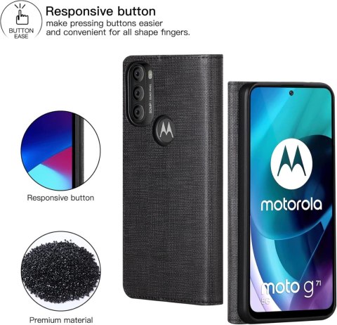 ZAMYKANE ETUI MOTOROLA MOTO G71 5G CZARNY CASE Z KLAPKĄ ZAMYKANE ETUI MOTOROLA MOTO G71 5G CZARNY CASE Z KLAPKĄ