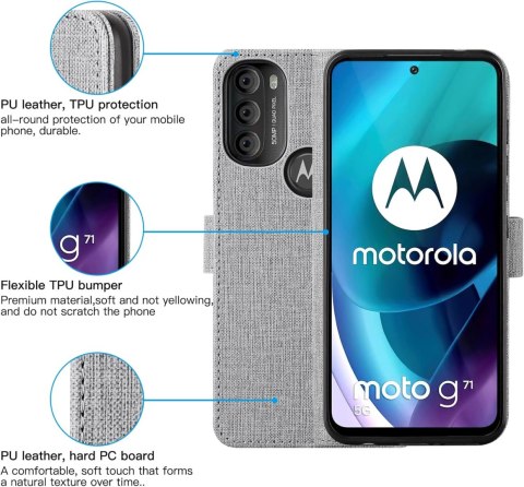 ZAMYKANE ETUI MOTOROLA MOTO G71 5G SZARY CASE Z KLAPKĄ MAGNETYCZNE ZAPIĘCIE ZAMYKANE ETUI MOTOROLA MOTO G71 5G SZARY CASE Z KLAPKĄ MAGNETYCZNE ZAPIĘCIE