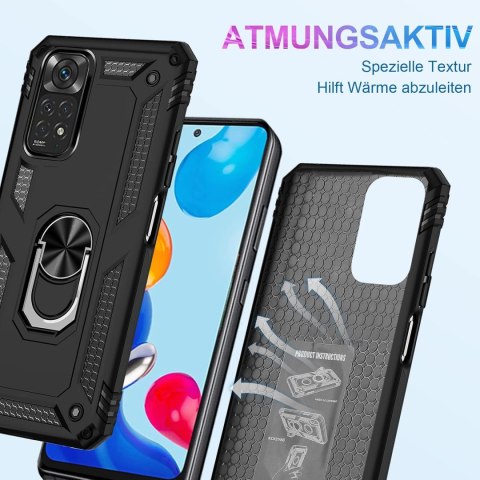 ZESTAW ETUI PANCERNE XIAOMI REDMI NOTE 11/NOTE 11S CASE CZARNY +SZKŁO