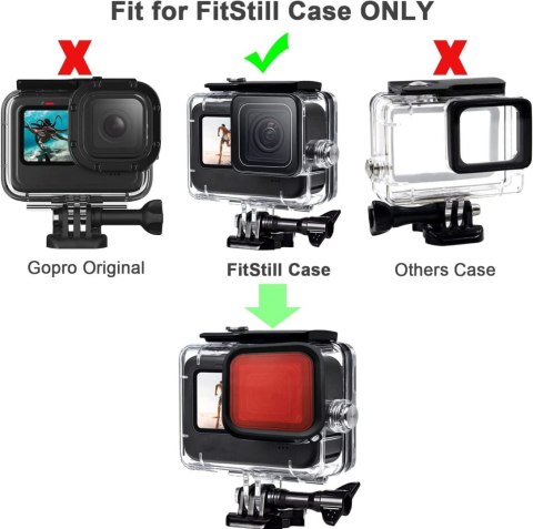 3x FILTR DO KAMERY SPORTOWEJ DO OBUDOWY FITSTILL GoPro Hero 12/11/10/9 3x FILTR DO KAMERY SPORTOWEJ DO OBUDOWY FITSTILL GoPro Hero 12/11/10/9