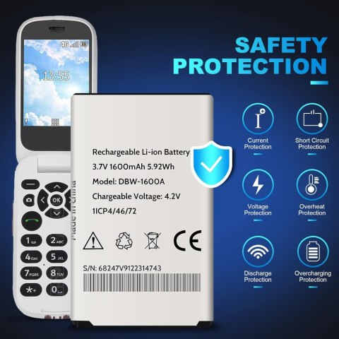 BATERIA ZAMIENNA DO TELEFONU DORO 7060 7070 1600mAh 3.7V LI-ION BATERIA ZAMIENNA DO TELEFONU DORO 7060 7070 1600mAh 3.7V LI-ION