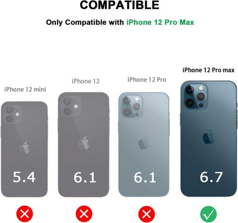 ETUI APPLE IPHONE 12 PRO MAX CZARNY CASE Z ZAMSZEM +SZKŁO HARTOWANE A2342