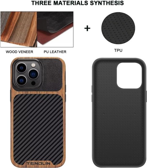 ETUI APPLE IPHONE 14 PRO BRĄZOWE CZARNE PLECKI DREWNO +SZKŁO HARTOWANE ETUI APPLE IPHONE 14 PRO BRĄZOWE CZARNE PLECKI DREWNO +SZKŁO HARTOWANE