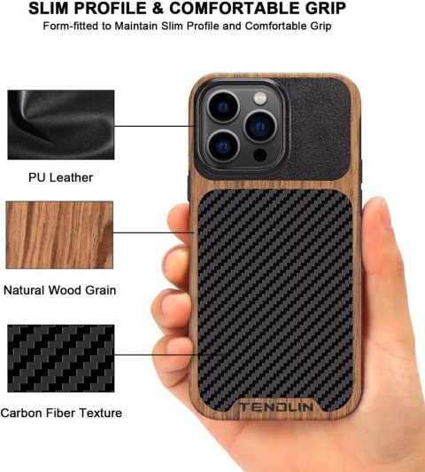 ETUI APPLE IPHONE 14 PRO BRĄZOWE CZARNE PLECKI DREWNO +SZKŁO HARTOWANE ETUI APPLE IPHONE 14 PRO BRĄZOWE CZARNE PLECKI DREWNO +SZKŁO HARTOWANE