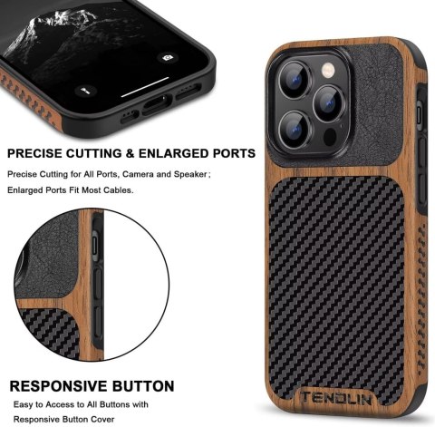 ETUI APPLE IPHONE 14 PRO BRĄZOWE CZARNE PLECKI DREWNO +SZKŁO HARTOWANE ETUI APPLE IPHONE 14 PRO BRĄZOWE CZARNE PLECKI DREWNO +SZKŁO HARTOWANE