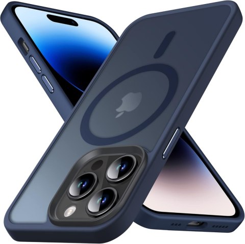 ETUI APPLE IPHONE 14 PRO MAX GRANATOWE PÓŁPRZEZROCZYSTE PLECKI +MAGSAFE ETUI APPLE IPHONE 14 PRO MAX GRANATOWE PÓŁPRZEZROCZYSTE PLECKI +MAGSAFE