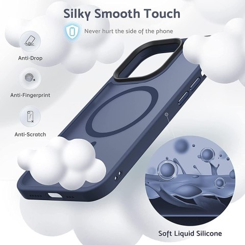ETUI APPLE IPHONE 14 PRO MAX GRANATOWE PÓŁPRZEZROCZYSTE PLECKI +MAGSAFE ETUI APPLE IPHONE 14 PRO MAX GRANATOWE PÓŁPRZEZROCZYSTE PLECKI +MAGSAFE