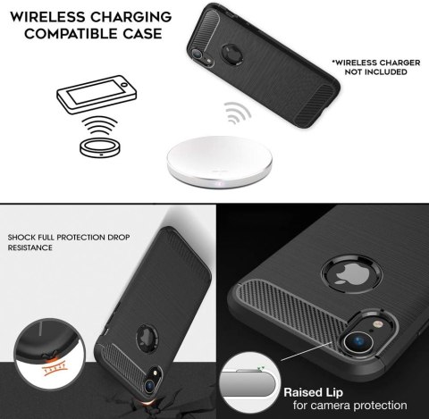 ETUI APPLE IPHONE XR 6.06" CASE SILIKONOWY CZARNY JAK CARBON WZMOCNIONY ETUI APPLE IPHONE XR 6.06" CASE SILIKONOWY CZARNY JAK CARBON WZMOCNIONY