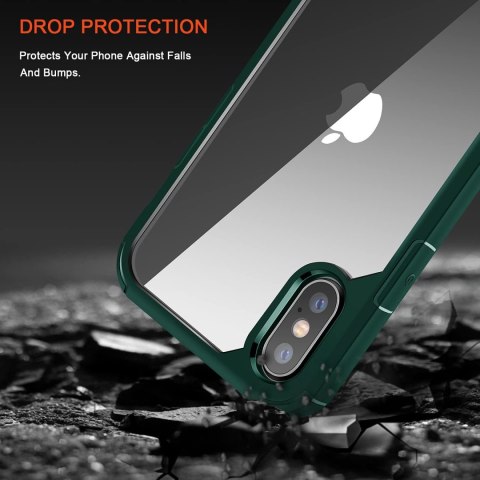 ETUI APPLE IPHONE XS MAX CASE ZIELONA RAMKA PRZEZROCZYSTE PLECKI + SZKŁO ETUI APPLE IPHONE XS MAX CASE ZIELONA RAMKA PRZEZROCZYSTE PLECKI + SZKŁO