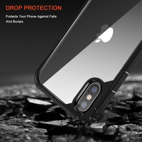 ETUI APPLE IPHONE XS/X PRZEZROCZYSTE PLECKI CZARNA RAMKA +SZKŁO HARTOWANE ETUI APPLE IPHONE XS/X PRZEZROCZYSTE PLECKI CZARNA RAMKA +SZKŁO HARTOWANE