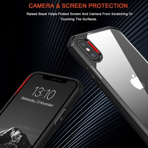 ETUI APPLE IPHONE XS/X PRZEZROCZYSTE PLECKI CZARNA RAMKA +SZKŁO HARTOWANE ETUI APPLE IPHONE XS/X PRZEZROCZYSTE PLECKI CZARNA RAMKA +SZKŁO HARTOWANE