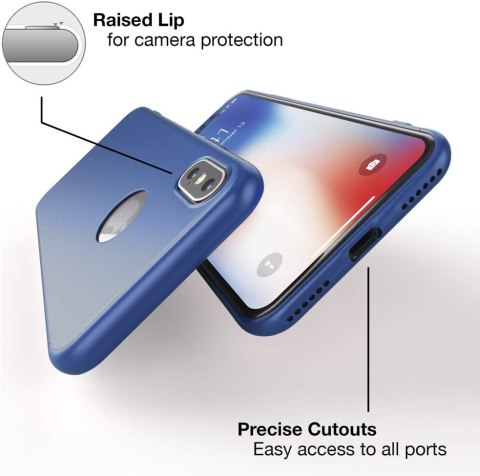 ETUI BUMPER APPLE IPHONE XS MAX CASE NIEBIESKI MATOWY +SZKŁO HARTOWANE ETUI BUMPER APPLE IPHONE XS MAX CASE NIEBIESKI MATOWY +SZKŁO HARTOWANE