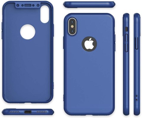 ETUI BUMPER APPLE IPHONE XS MAX CASE NIEBIESKI MATOWY +SZKŁO HARTOWANE ETUI BUMPER APPLE IPHONE XS MAX CASE NIEBIESKI MATOWY +SZKŁO HARTOWANE