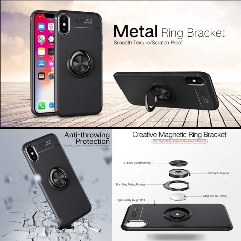 ETUI DO APPLE IPHONE X/XS CASE CZARNE SOLIDNE WYTRZYMAŁE PLECKI +RING ETUI DO APPLE IPHONE X/XS CASE CZARNE SOLIDNE WYTRZYMAŁE PLECKI +RING