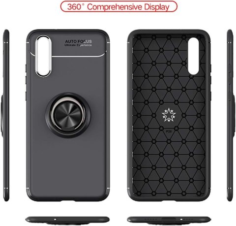 ETUI HUAWEI P20 PRO CASE SILIKONOWY WYTRZYMAŁY CZARNY MATOWY +RING ETUI HUAWEI P20 PRO CASE SILIKONOWY WYTRZYMAŁY CZARNY MATOWY +RING