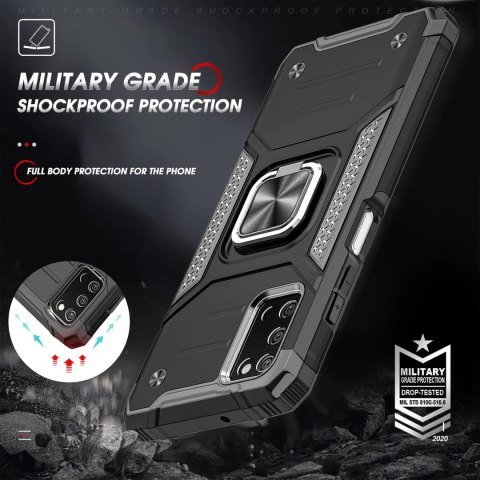 ETUI SAMSUNG GALAXY A03S CASE CZARNY PANCERNY PIERŚCIEŃ +2X SZKŁO HARTOWANE ETUI SAMSUNG GALAXY A03S CASE CZARNY PANCERNY PIERŚCIEŃ +2X SZKŁO HARTOWANE