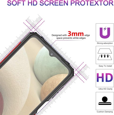 ETUI SAMSUNG GALAXY A12/M12 CZARNA PANCERNA OBUDOWA BUMPER +SZKŁO HARTOWANE ETUI SAMSUNG GALAXY A12/M12 CZARNA PANCERNA OBUDOWA BUMPER +SZKŁO HARTOWANE