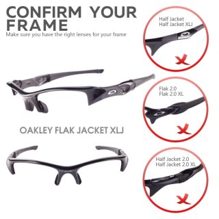 SZKŁA WYMIENNE DO OKULARÓW OAKLEY FLAK JACKET XLJ POLARYZACYJNE CZARNE 2szt