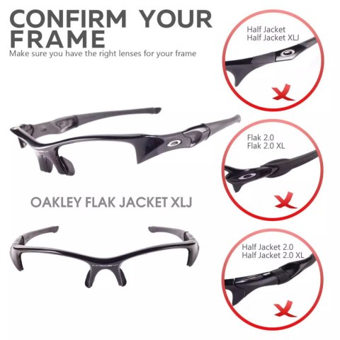 SZKŁA WYMIENNE DO OKULARÓW OAKLEY FLAK JACKET XLJ UV NIEBIESKIE UV 2szt