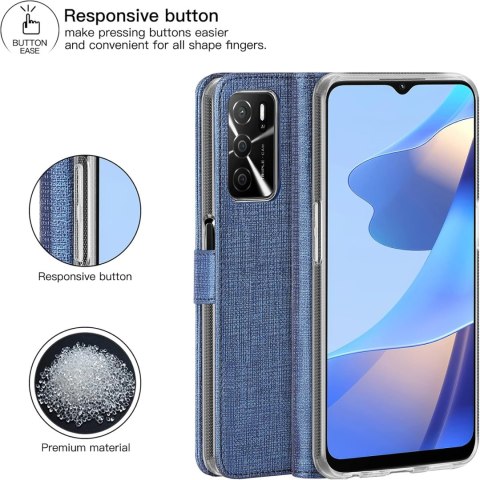 ZAMYKANE ETUI OPPO A16 2021 NIEBIESKI CASE Z KLAPKĄ ZAPIĘCIE MAGNETYCZNE ZAMYKANE ETUI OPPO A16 2021 NIEBIESKI CASE Z KLAPKĄ ZAPIĘCIE MAGNETYCZNE