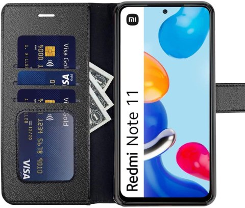 ZAMYKANE ETUI Z KLAPKĄ XIAOMI REDMI NOTE 11/NOTE 11S CZARNE MOCNE ZAPIĘCIE ZAMYKANE ETUI Z KLAPKĄ XIAOMI REDMI NOTE 11/NOTE 11S CZARNE MOCNE ZAPIĘCIE
