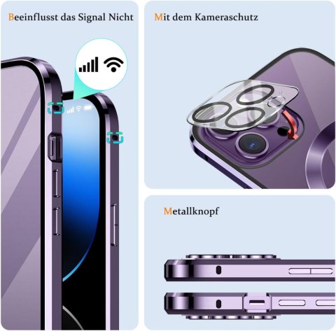 ZESTAW ETUI BUMPER APPLE IPHONE 14 PRO MAX FIOLETOWA RAMKA +SZKŁO NA APARAT ZESTAW ETUI BUMPER APPLE IPHONE 14 PRO MAX FIOLETOWA RAMKA +SZKŁO NA APARAT