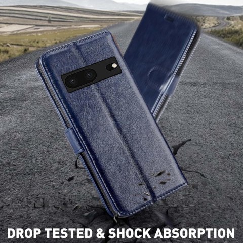 ZESTAW ETUI Z KLAPKĄ GOOGLE PIXEL 7 GRANATOWE Z EKOSKÓRY +1x FOLIA OCHRONNA ZESTAW ETUI Z KLAPKĄ GOOGLE PIXEL 7 GRANATOWE Z EKOSKÓRY +1x FOLIA OCHRONNA