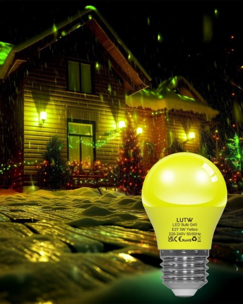 6x ŻARÓWKA LED E27 G45 5W ŻÓŁTA 450lm 6x ŻARÓWKA LED E27 G45 5W ŻÓŁTA 450lm