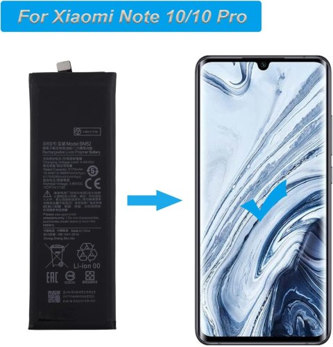 BATERIA ZAMIENNA BM52 XIAOMI NOTE 10, NOTE 10 PRO NARZĘDZIA BATERIA ZAMIENNA BM52 XIAOMI NOTE 10, NOTE 10 PRO NARZĘDZIA