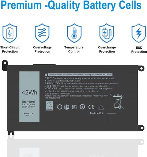BATERIA ZAMIENNA DELL INSPIRON 5482 5485 5488 5491 3310 3493 11,4V 42Wh BATERIA ZAMIENNA DELL INSPIRON 5482 5485 5488 5491 3310 3493 11,4V 42Wh