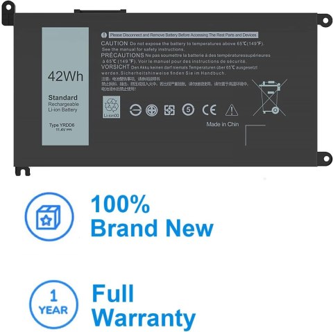 BATERIA ZAMIENNA DELL INSPIRON 5482 5485 5488 5491 3310 3493 11,4V 42Wh BATERIA ZAMIENNA DELL INSPIRON 5482 5485 5488 5491 3310 3493 11,4V 42Wh
