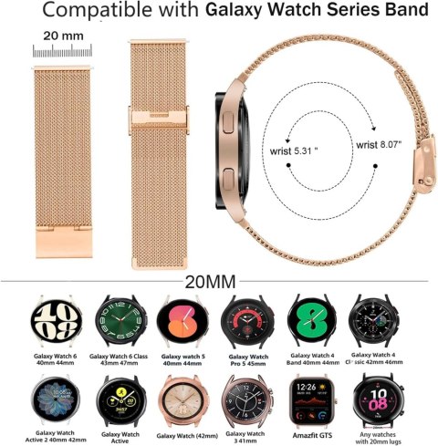 BRANSOLETA DO ZEGARKA 20MM DAMSKI RÓŻOWE ZŁOTO SAMSUNG GALAXY 3 4 5 6 BRANSOLETA DO ZEGARKA 20MM DAMSKI RÓŻOWE ZŁOTO SAMSUNG GALAXY 3 4 5 6