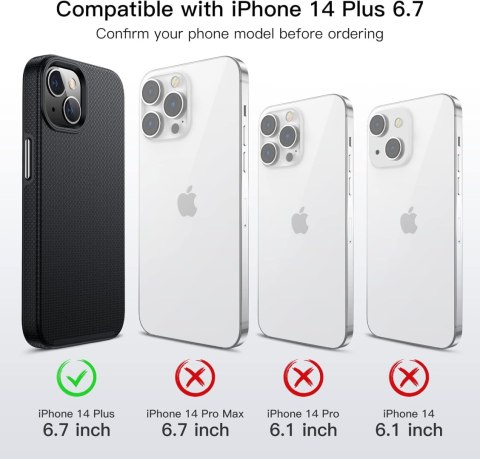 CZARNE ETUI IPHONE 14 Plus 6.7" PLECKI CASE KOMPATYBILNA Z MAGSAFE A2886 CZARNE ETUI IPHONE 14 Plus 6.7" PLECKI CASE KOMPATYBILNA Z MAGSAFE A2886