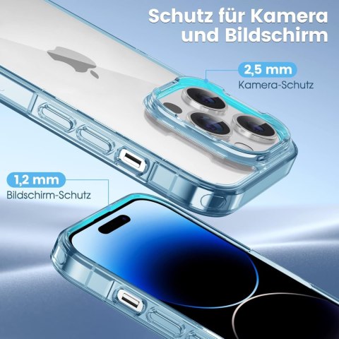 ETUI APPLE IPHONE 14 PRO 6.1" SILIKON NIEBIESKA RAMKA PRZEZROCZYSTE PLECKI ETUI APPLE IPHONE 14 PRO 6.1" SILIKON NIEBIESKA RAMKA PRZEZROCZYSTE PLECKI