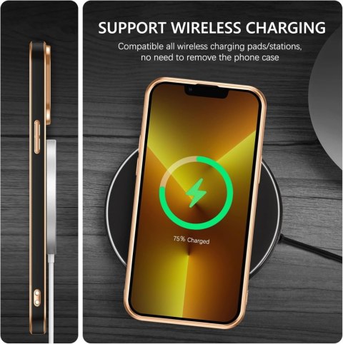 ETUI POKROWIEC DO APPLE IPHONE 13 PRO CASE CZARNE ZŁOTE PLECKI MAGSAFE ETUI POKROWIEC DO APPLE IPHONE 13 PRO CASE CZARNE ZŁOTE PLECKI MAGSAFE