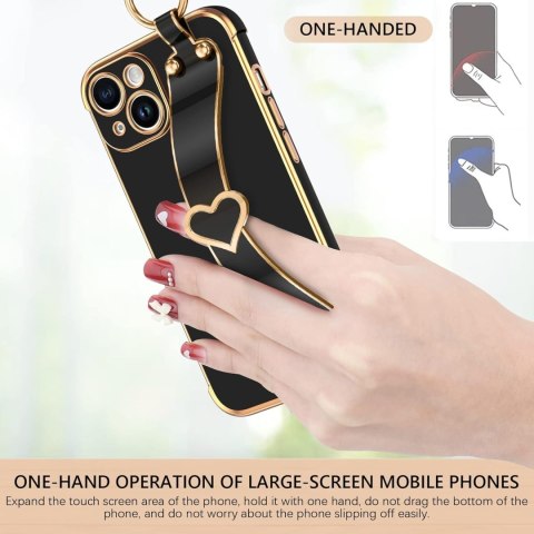 ETUI POKROWIEC DO APPLE IPHONE 14 SOLIDNE CZARNE ZŁOTE PLECKI Z PODSTAWKĄ ETUI POKROWIEC DO APPLE IPHONE 14 SOLIDNE CZARNE ZŁOTE PLECKI Z PODSTAWKĄ