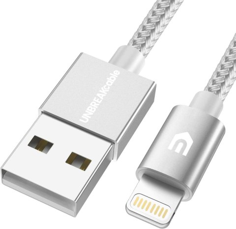 KABEL IPHONE 1m SREBRNY iPhone iPad AIRPODS CERTYFIKAT MFI LIGHTNING KABEL IPHONE 1m SREBRNY iPhone iPad AIRPODS CERTYFIKAT MFI LIGHTNING