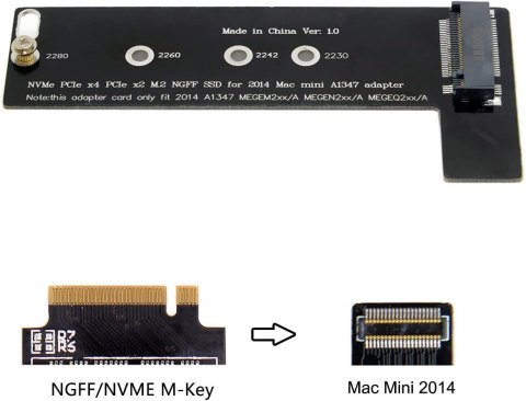KARTA KONWERTERA M.2 NGFF M-Key NVME SSD do MACBOOKA MINI A1347 MEGEN2 KARTA KONWERTERA M.2 NGFF M-Key NVME SSD do MACBOOKA MINI A1347 MEGEN2