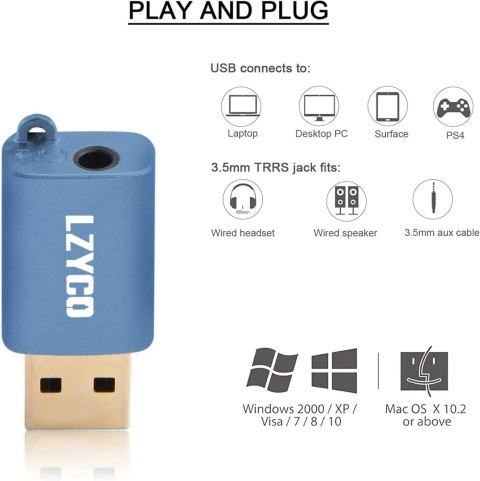 2xZEWNĘTRZNA KARTA DŹWIĘKOWA USB ADAPTER Z WEJŚCIEM 3,5 mm MINI JACK 2xZEWNĘTRZNA KARTA DŹWIĘKOWA USB ADAPTER Z WEJŚCIEM 3,5 mm MINI JACK
